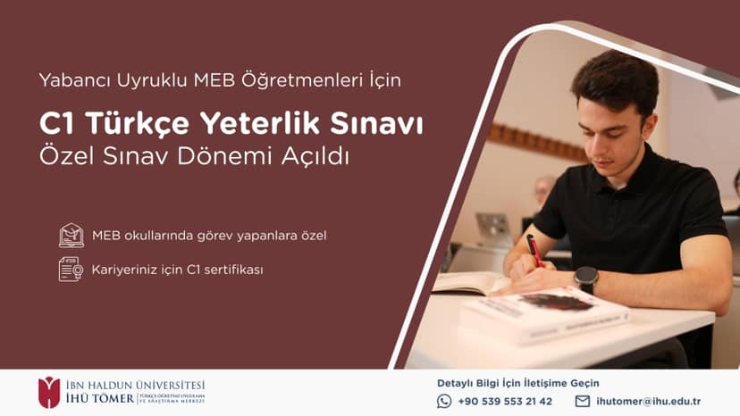 MEB’e Bağlı Okullarda Görev Yapan Yabancı Uyruklu Öğretmenler İçin C1 Türkçe Yeterlik Sınavı